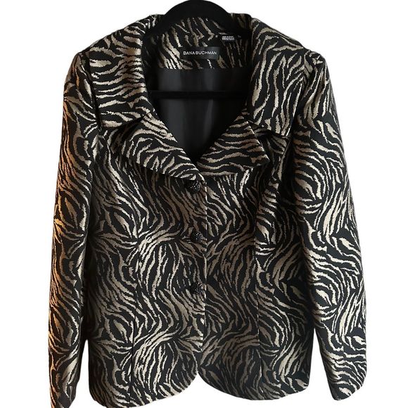 Dana Buchman Jacquard Black Jacket - Picture 2 of 9